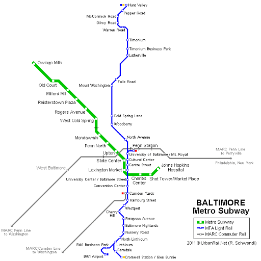 Baltimore Metro Map